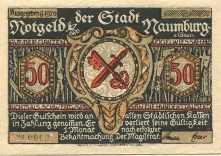 Naumburg - Stadt - 1920 - 50 Pfennig 