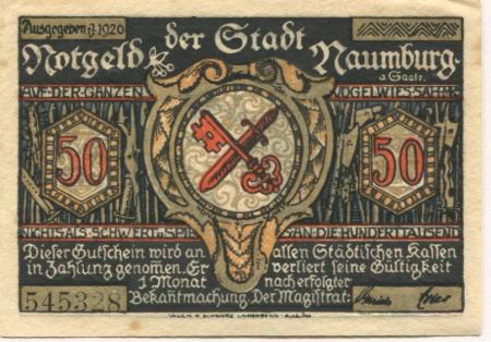 Naumburg - Stadt - 1920 - 50 Pfennig 