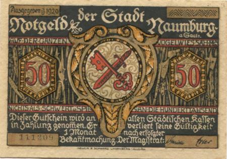 Naumburg - Stadt - 1920 - 50 Pfennig 