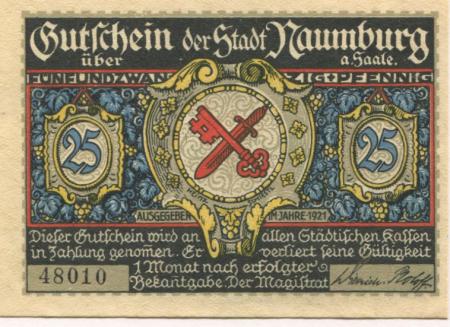 Naumburg - Stadt - 1921 - 25 Pfennig 