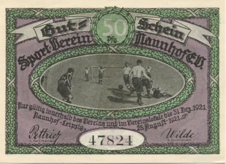 Naunhof - Sportverein eV - 25.9.1921 -  31.12.1921 - 50 Pfennig 