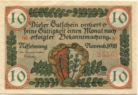 Nesselwang - Marktgemeinde - November 1918 - 10 Pfennig 