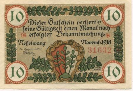 Nesselwang - Marktgemeinde - November 1918 - 10 Pfennig 