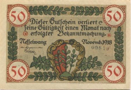 Nesselwang - Marktgemeinde - November 1918 - 50 Pfennig 