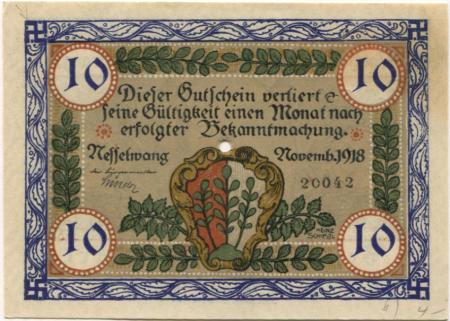 Nesselwang - Marktgemeinde - November 1918 - 10 Mark 