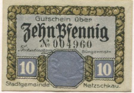 Netzschkau - Stadt - - 31.12.1919 - 10 Pfennig 
