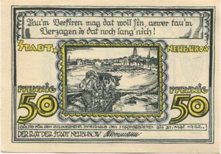 Neubukow - Stadt - 31.5.1922 - 50 Pfennig 