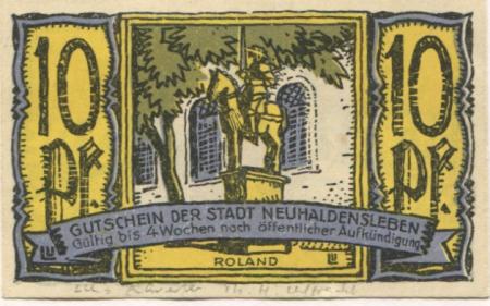 Neuhaldensleben (heute: Haldensleben) - Stadt - -- - 10 Pfennig 