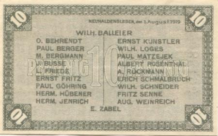 Neuhaldensleben (heute: Haldensleben) - Balleier, Wilhelm, Drogerie, Markt 15, und 19 weitere Aussteller - 1.8.1919 - 10 Pfennig 