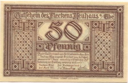 Neuhaus - Flecken - 1.4.1921 - 50 Pfennig 
