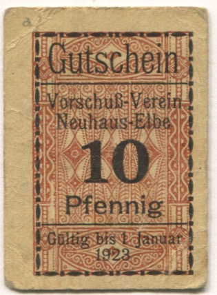 Neuhaus - Vorschuß-Verein eGmuH - - 1.1.1923 - 10 Pfennig 