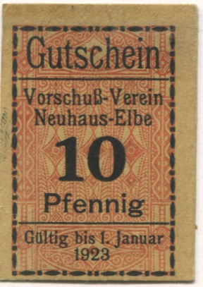 Neuhaus - Vorschuß-Verein eGmuH - - 1.1.1923 - 10 Pfennig 