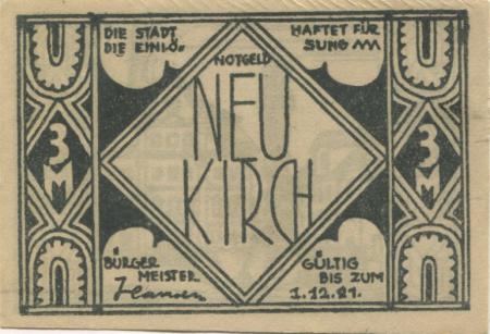 Neukirch - Stadt - - 1.12.1921 - 3 Mark 