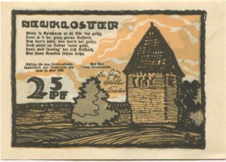 Neukloster - Gemeinde - - 31.5.1922 - 25 Pfennig 