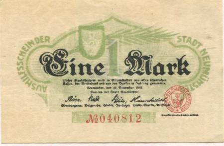Neumünster - Stadt - 12.11.1918 - 1 Mark 