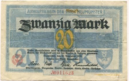 Neumünster - Stadt - 12.11.1918 - 20 Mark 