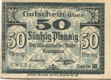 Neuruppin - Stadt - -- - 50 Pfennig 