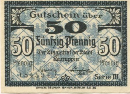 Neuruppin - Stadt - -- - 50 Pfennig 