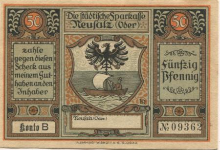 Neusalz (heute: PL-Nowa Sól) - Städtische Sparkasse - -- - 50 Pfennig 
