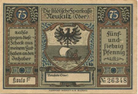 Neusalz (heute: PL-Nowa Sól) - Städtische Sparkasse - -- - 75 Pfennig 