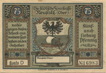Neusalz (heute: PL-Nowa Sól) - Städtische Sparkasse - -- - 75 Pfennig 