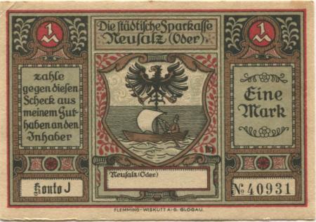 Neusalz (heute: PL-Nowa Sól) - Städtische Sparkasse - -- - 1 Mark 