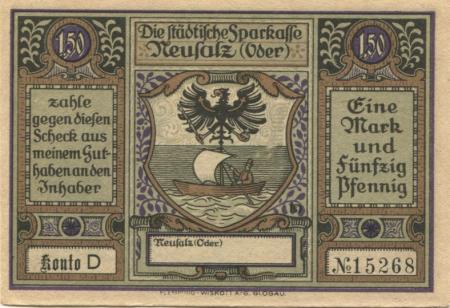 Neusalz (heute: PL-Nowa Sól) - Städtische Sparkasse - -- - 1.50 Mark 