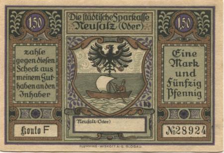 Neusalz (heute: PL-Nowa Sól) - Städtische Sparkasse - -- - 1.50 Mark 