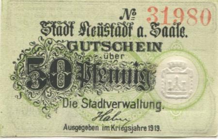 Neustadt (Plz 97616) - Stadt - 1919 - 50 Pfennig 