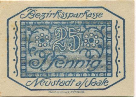 Neustadt (Plz 97616) - Bezirkssparkasse - -- - 25 Pfennig 