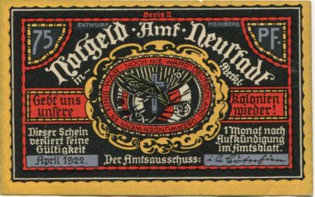 Neustadt(-Glewe) - Amt - April 1922 - 75 Pfennig 