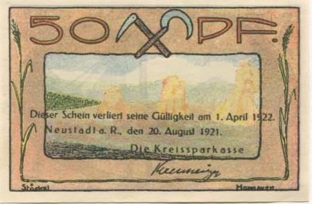 Neustadt - Kreissparkasse - 20.8.1921 - 1.4.1922 - 50 Pfennig 