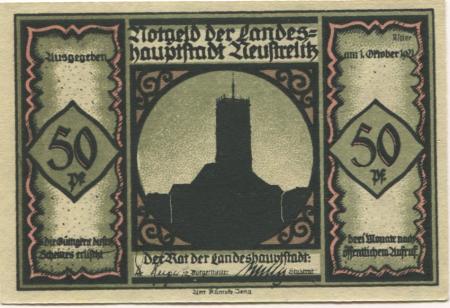 Neustrelitz - Stadt - 1.10.1921 - 50 Pfennig 