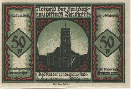 Neustrelitz - Stadt - 1.10.1921 - 50 Pfennig 