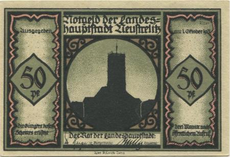 Neustrelitz - Stadt - 1.10.1921 - 50 Pfennig 