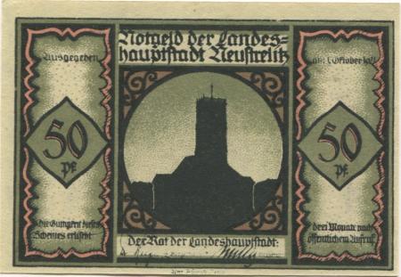 Neustrelitz - Stadt - 1.10.1921 - 50 Pfennig 