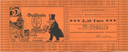 Neustrelitz - Deutsche Numismatische Gesellschaft eV, Neustrelitzer Münzfreunde - 26.10.2005 - 2.50 Euro 