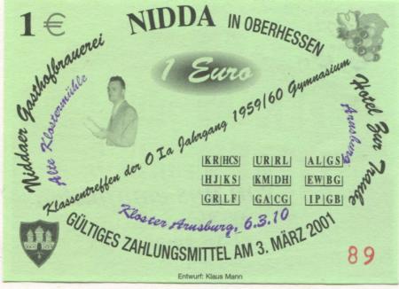 Nidda - Gasthofbrauerei und Hotel zur Traube - 6.3.2010 - 1 Euro 