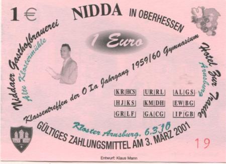 Nidda - Gasthofbrauerei und Hotel zur Traube - 6.3.2010 - 1 Euro 