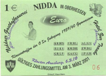 Nidda - Gasthofbrauerei und Hotel zur Traube - 6.3.2010 - 1 Euro 