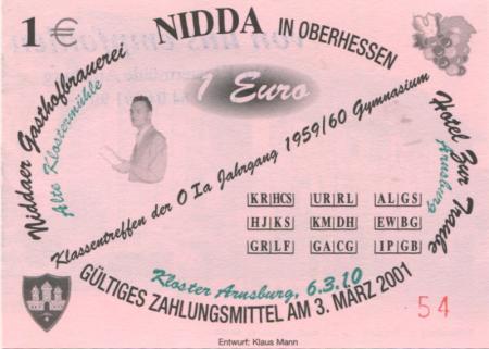 Nidda - Gasthofbrauerei und Hotel zur Traube - 6.3.2010 - 1 Euro 
