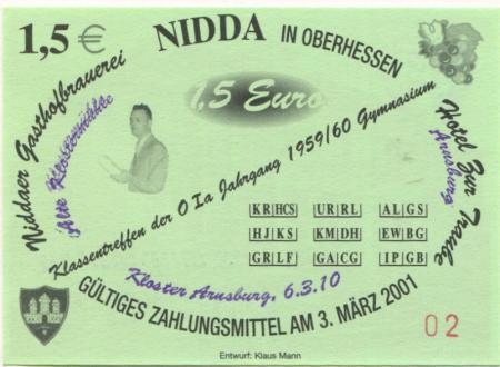 Nidda - Gasthofbrauerei und Hotel zur Traube - 6.3.2010 - 1.5 Euro 