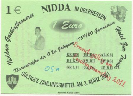 Nidda - Gasthofbrauerei und Hotel zur Traube - 5.3.2011 - 1 Euro 