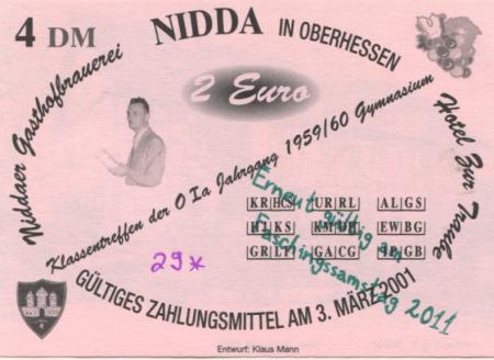 Nidda - Gasthofbrauerei und Hotel zur Traube - 5.3.2011 - 2 Euro 