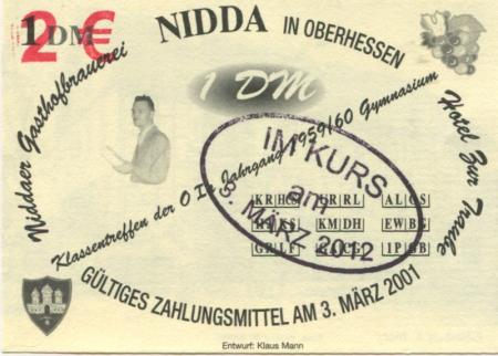 Nidda - Gasthofbrauerei und Hotel zur Traube - 3.3.2012 - 2 Euro 