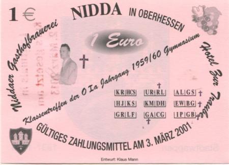 Nidda - Gasthofbrauerei und Hotel zur Traube - 2.3.2013 - 1 Euro 
