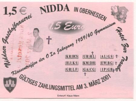 Nidda - Gasthofbrauerei und Hotel zur Traube - 2.3.2013 - 1.5 Euro 