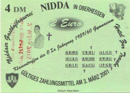 Nidda - Gasthofbrauerei und Hotel zur Traube - 2.3.2013 - 2 Euro 