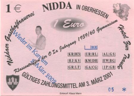 Nidda - Gasthofbrauerei und Hotel zur Traube - 2.3.2002 - 1 Euro 