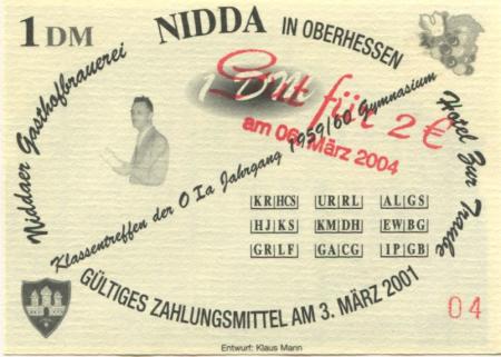 Nidda - Gasthofbrauerei und Hotel zur Traube - 6.3.2004 - 2 Euro 